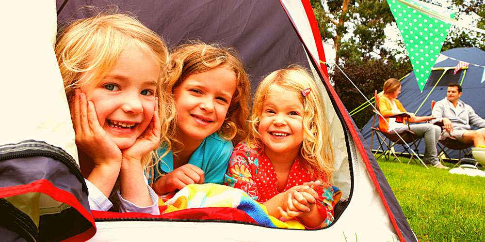 Display Image of Children enjoying outing in tent